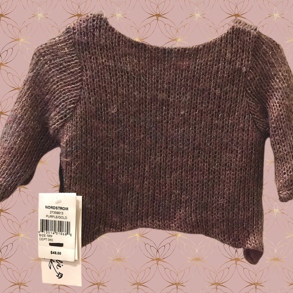 Pippa & Julie Zip Front Purple/Gold Cardigan 18 mo - Picture 2 of 7